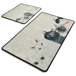 Mijölnir Angry Cats Djt Juego de Alfombrillas de Baño Multicolor